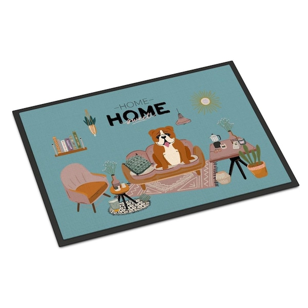 Carolines Treasures 24 x 36 in. Red White English Bulldog Sweet Home Indoor or Outdoor Mat CK7965JMAT - main